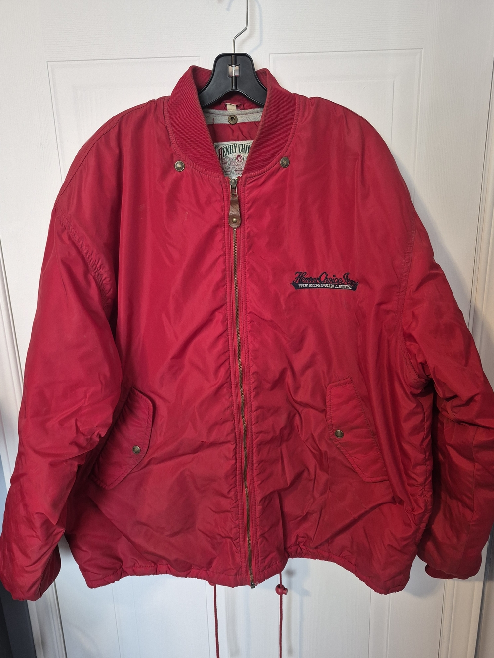 Vintage Henry Choice "The European Legend" Red Bomber Jacket Size XL Rare